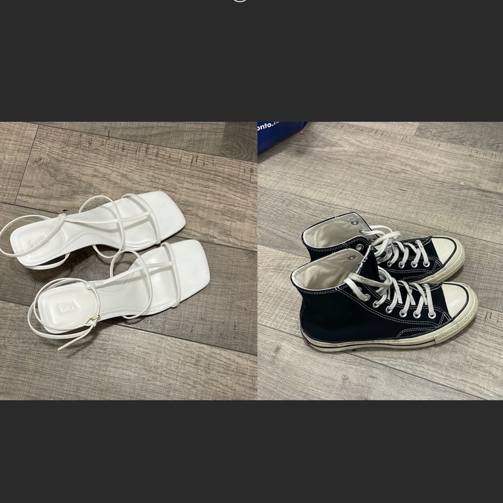 Converse 1970s + Zara heels sandals